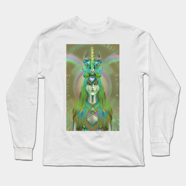 Llama Unicorn Goddess of Love Long Sleeve T-Shirt by Nirvana Llamas